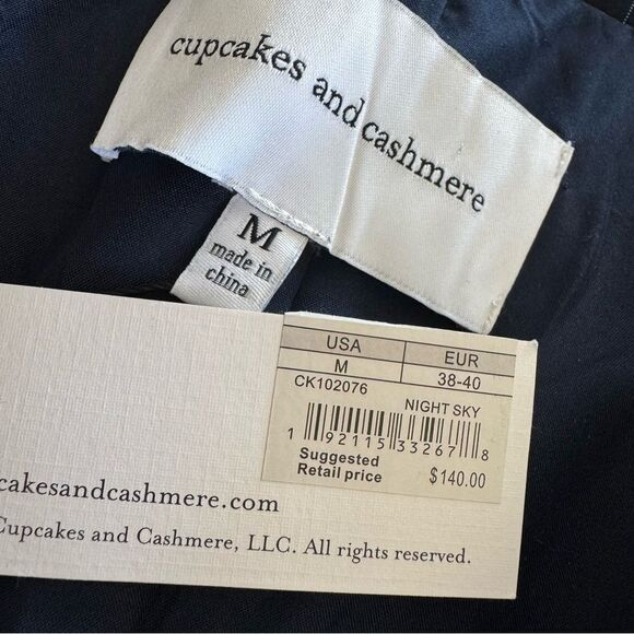 NWT Cupcakes & Cashmere Night Sky Dark Blue Navy Pinstripe Pocket Blazer Size M - Picture 8 of 9